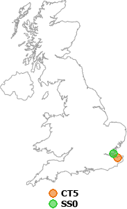 map showing distance between CT5 and SS0