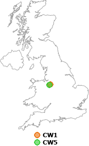 map showing distance between CW1 and CW5