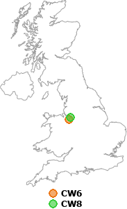 map showing distance between CW6 and CW8