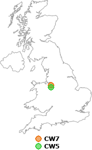 map showing distance between CW7 and CW5