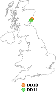 map showing distance between DD10 and DD11