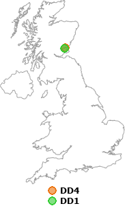map showing distance between DD4 and DD1