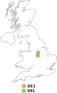 map showing distance between DE1 and S41