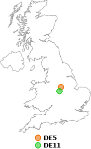 map showing distance between DE5 and DE11