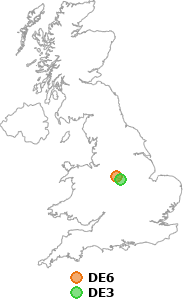 map showing distance between DE6 and DE3