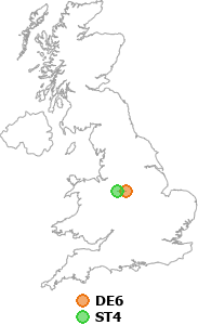 map showing distance between DE6 and ST4