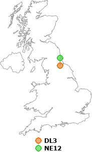 map showing distance between DL3 and NE12