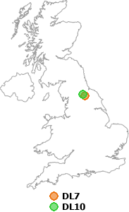 map showing distance between DL7 and DL10