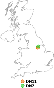 map showing distance between DN11 and DN7