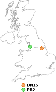 map showing distance between DN15 and PR2