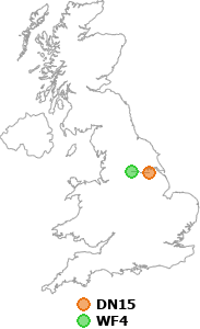 map showing distance between DN15 and WF4