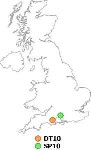 map showing distance between DT10 and SP10