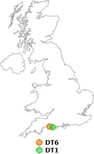 map showing distance between DT6 and DT1