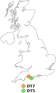 map showing distance between DT7 and DT5