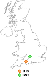 map showing distance between DT9 and SN3
