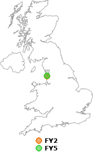 map showing distance between FY2 and FY5