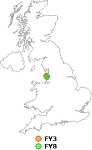 map showing distance between FY3 and FY8
