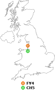 map showing distance between FY4 and CH5