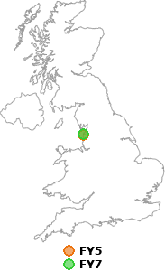 map showing distance between FY5 and FY7