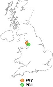 map showing distance between FY7 and PR1