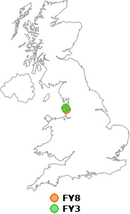 map showing distance between FY8 and FY3