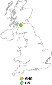 map showing distance between G40 and G5