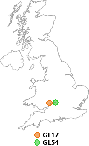 map showing distance between GL17 and GL54