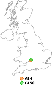 map showing distance between GL4 and GL50