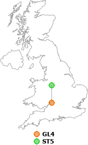 map showing distance between GL4 and ST5