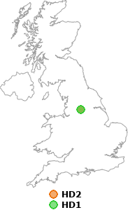 map showing distance between HD2 and HD1