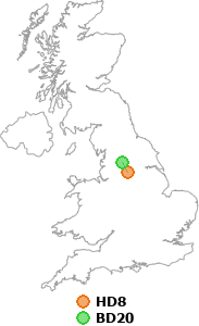 map showing distance between HD8 and BD20