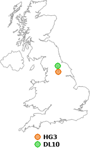 map showing distance between HG3 and DL10