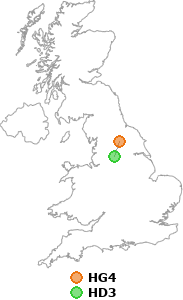 map showing distance between HG4 and HD3