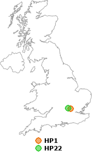 map showing distance between HP1 and HP22