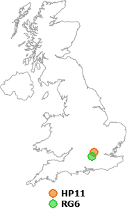 map showing distance between HP11 and RG6