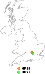 map showing distance between HP18 and HP27