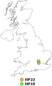 map showing distance between HP22 and HP10
