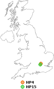 map showing distance between HP4 and HP15