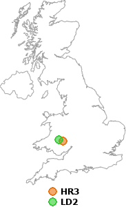 map showing distance between HR3 and LD2