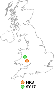 map showing distance between HR3 and SY17
