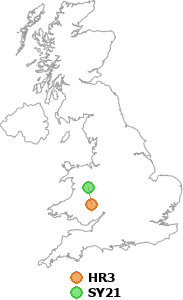 map showing distance between HR3 and SY21
