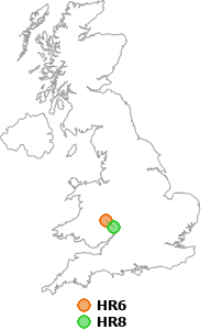 map showing distance between HR6 and HR8