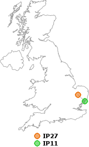 map showing distance between IP27 and IP11