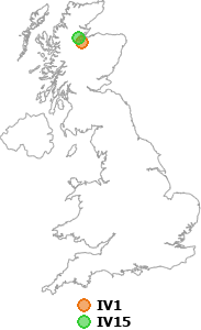 map showing distance between IV1 and IV15