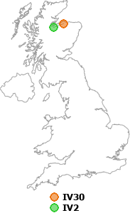 map showing distance between IV30 and IV2