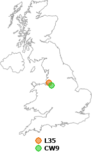 map showing distance between L35 and CW9