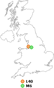 map showing distance between L40 and M6