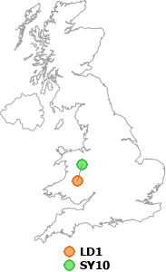 map showing distance between LD1 and SY10