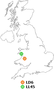 map showing distance between LD6 and LL45