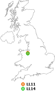 map showing distance between LL11 and LL14